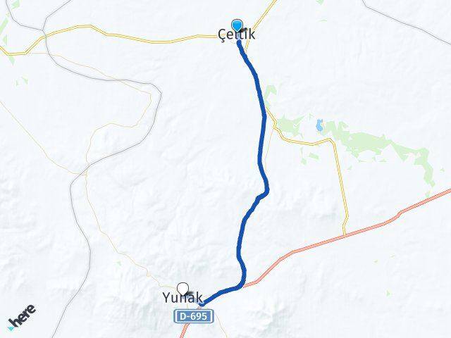 Konya Çeltik Yunak Arası Kaç Km - Yol Haritası