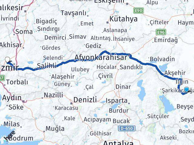 Konya Derbent Manisa Arası Kaç Km - Yol Haritası