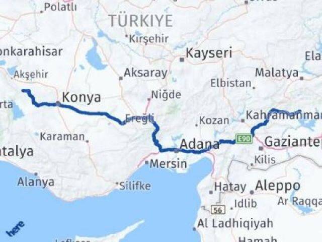 Konya Doğanhisar Adıyaman Arası Kaç Km - Yol Haritası