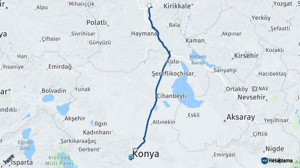 Konya Gölbaşı Ankara Arası Kaç Km - Yol Haritası