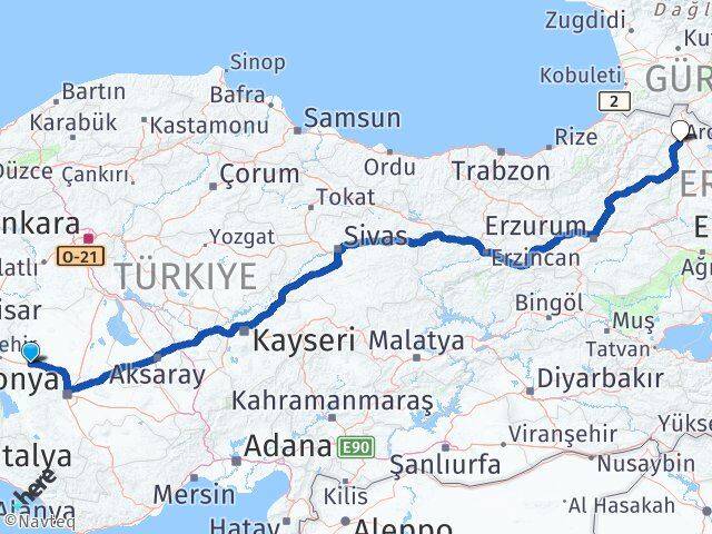 Konya Ilgın Ardahan Arası Kaç Saat? Yol Haritası, Yakıt, Rota ve Mesafe Hesaplama Konya Ilgın Ardahan Arası Kaç Km? Kaç Saat? Yol Haritası