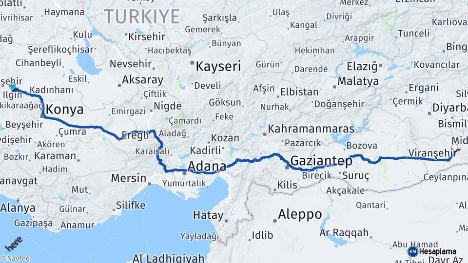 Konya Ilgın Mardin Arası Kaç Saat? Yol Haritası, Yakıt, Rota ve Mesafe Hesaplama Konya Ilgın Mardin Arası Kaç Km? Kaç Saat? Yol Haritası