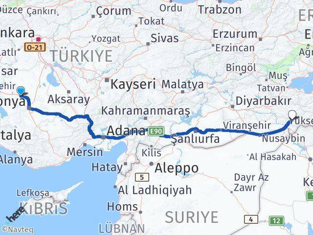 Konya Kadınhanı Şırnak Arası Kaç Saat? Yol Haritası, Yakıt, Rota ve Mesafe Hesaplama Konya Kadınhanı Şırnak Arası Kaç Km? Kaç Saat? Yol Haritası