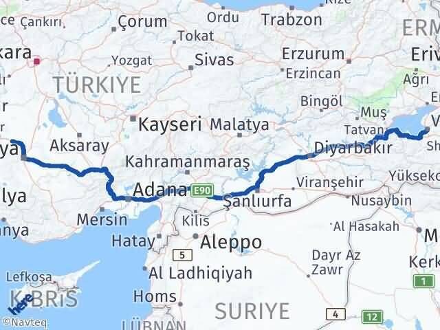 Konya Kadınhanı Van Arası Kaç Saat? Yol Haritası, Yakıt, Rota ve Mesafe Hesaplama Konya Kadınhanı Van Arası Kaç Km? Kaç Saat? Yol Haritası