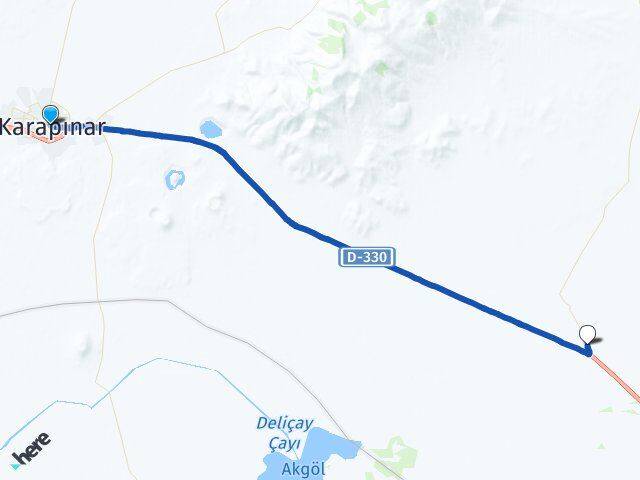 Konya Karapınar Hortu Ereğli Arası Kaç Km - Yol Haritası