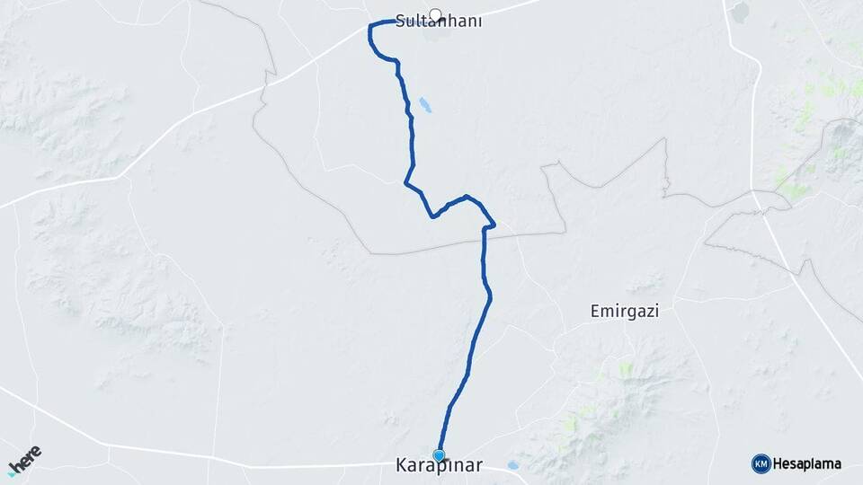 Konya Karapınar Sultanhanı Aksaray Arası Kaç Km - Yol Haritası
