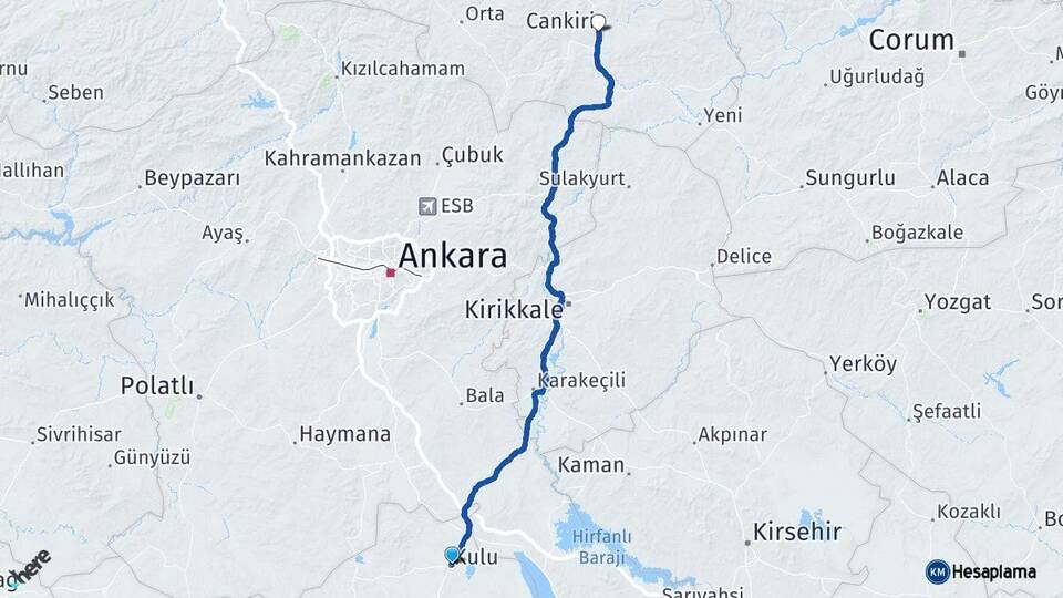 Konya Kulu Çankırı Arası Kaç Saat? Yol Haritası, Yakıt, Rota ve Mesafe Hesaplama Konya Kulu Çankırı Arası Kaç Km? Kaç Saat? Yol Haritası