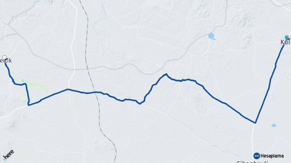 Konya Kulu Çeltik Arası Kaç Km - Yol Haritası