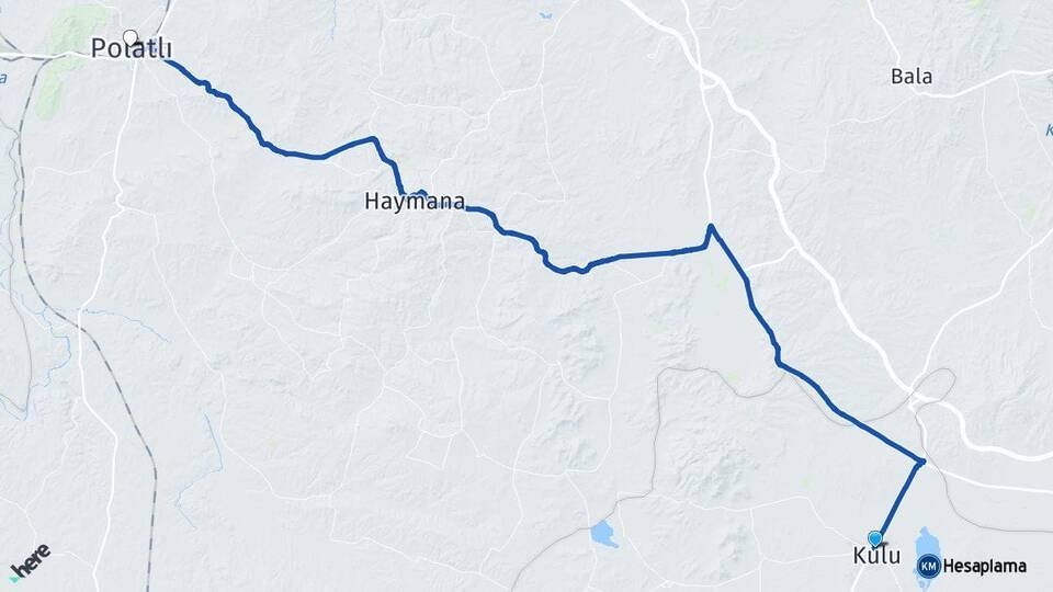 Konya Kulu Polatlı Ankara Arası Kaç Km - Yol Haritası