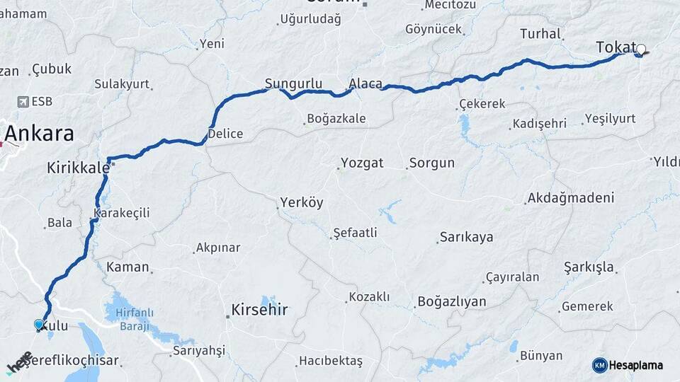 Konya Kulu Tokat Arası Kaç Saat? Yol Haritası, Yakıt, Rota ve Mesafe Hesaplama Konya Kulu Tokat Arası Kaç Km? Kaç Saat? Yol Haritası