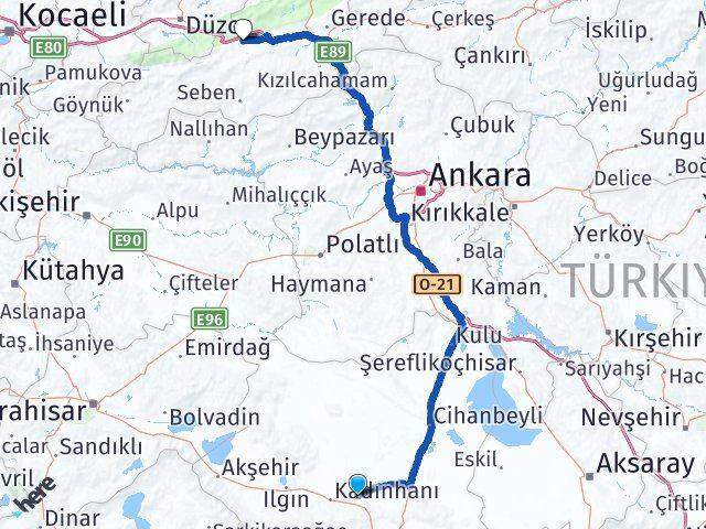 Konya Sarayönü Bolu Arası Kaç Km - Yol Haritası