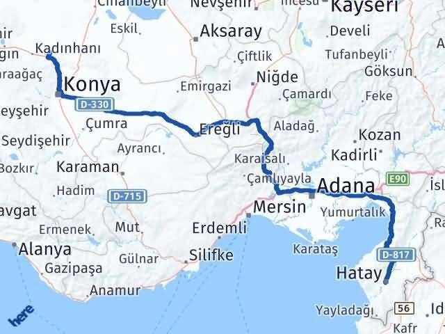 Konya Sarayönü Hatay Arası Kaç Saat? Yol Haritası, Yakıt, Rota ve Mesafe Hesaplama Konya Sarayönü Hatay Arası Kaç Km? Kaç Saat? Yol Haritası