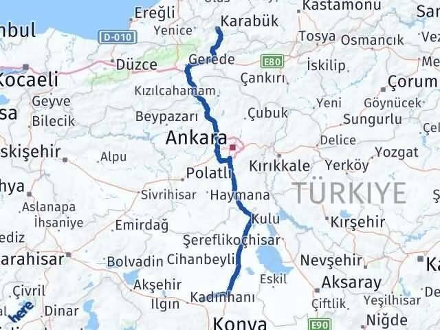 Konya Sarayönü Karabük Arası Kaç Saat? Yol Haritası, Yakıt, Rota ve Mesafe Hesaplama Konya Sarayönü Karabük Arası Kaç Km? Kaç Saat? Yol Haritası