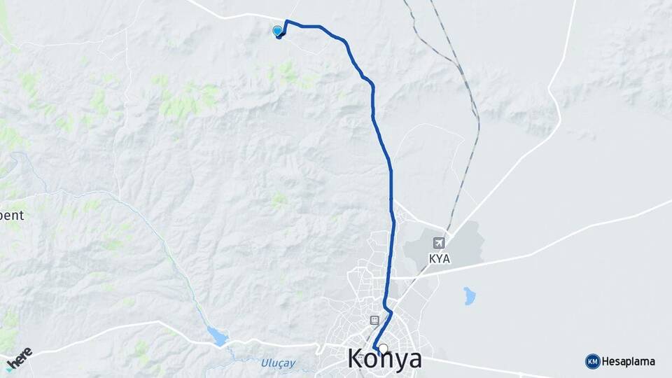 Konya Sarayönü Ladik Arası Kaç Km - Yol Haritası