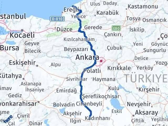 Konya Sarayönü Zonguldak Arası Kaç Km - Yol Haritası
