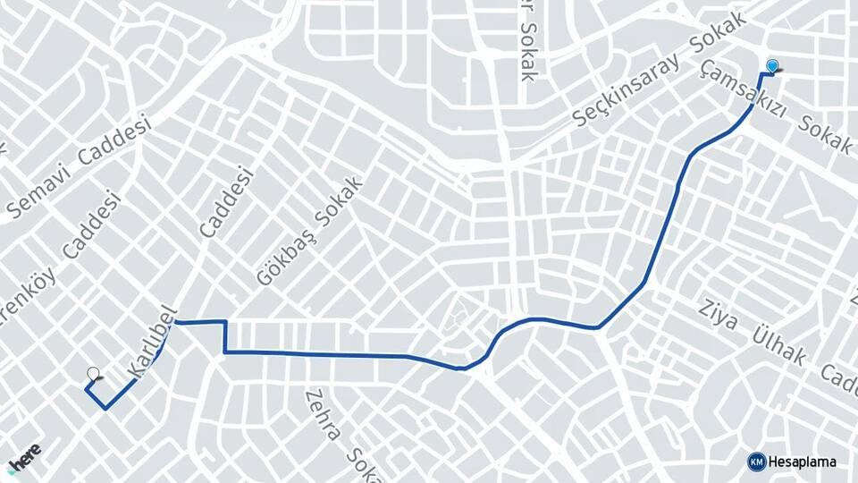 Konya Selçuklu Erenköy Selçuklu Arası Kaç Km - Yol Haritası