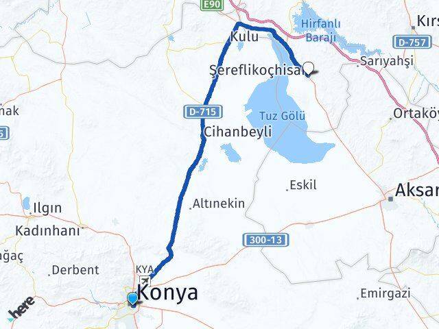 Konya Şereflikoçhisar Ankara Arası Kaç Km - Yol Haritası
