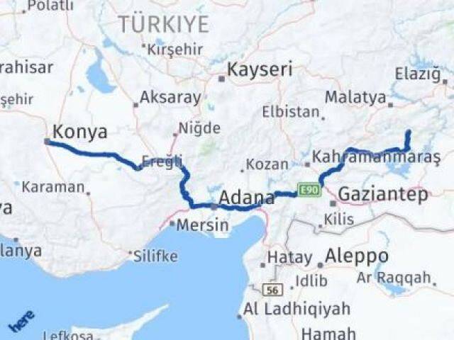 Konya Sincik Adıyaman Arası Kaç Km - Yol Haritası