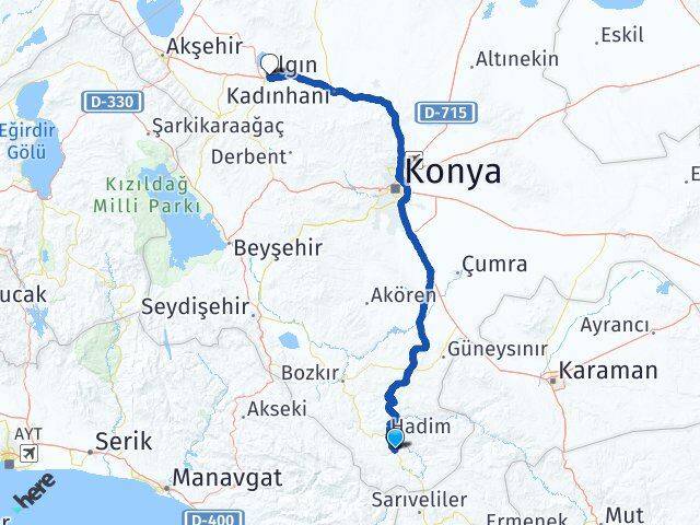 Konya Taşkent Ilgın Arası Kaç Km - Yol Haritası