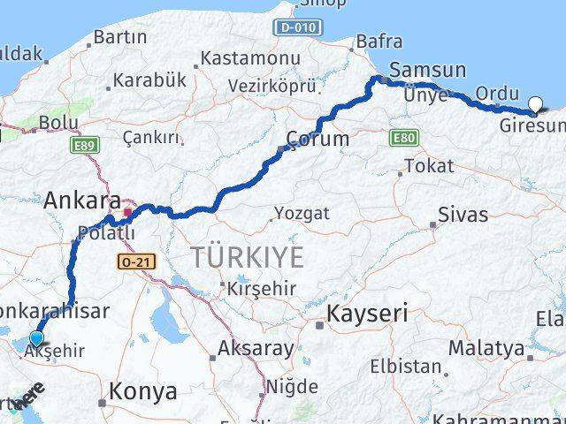 Konya Tuzlukçu Giresun Arası Kaç Saat? Yol Haritası, Yakıt, Rota ve Mesafe Hesaplama Konya Tuzlukçu Giresun Arası Kaç Km? Kaç Saat? Yol Haritası