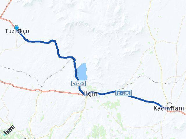 Konya Tuzlukçu Kadınhanı Arası Kaç Km - Yol Haritası