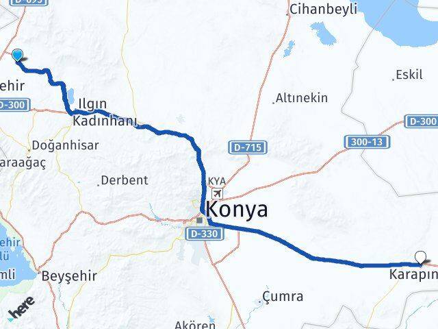 Konya Tuzlukçu Karapınar Arası Kaç Km - Yol Haritası