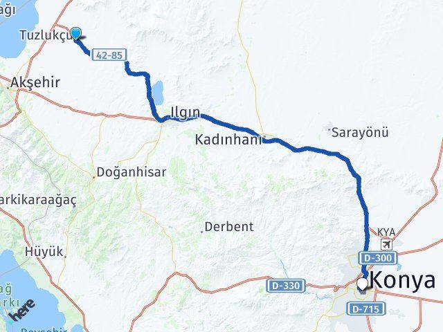 Konya Tuzlukçu Karatay Arası Kaç Km - Yol Haritası