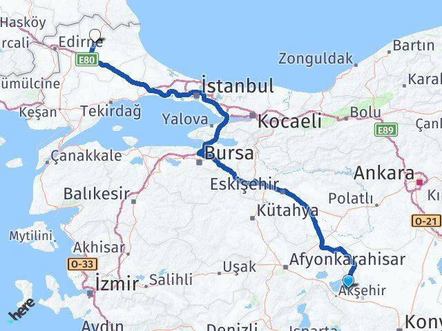 Konya Tuzlukçu Kırklareli Arası Kaç Km - Yol Haritası