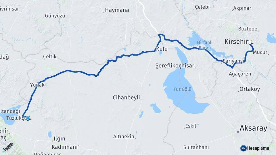 Konya Tuzlukçu Kırşehir Arası Kaç Saat? Yol Haritası, Yakıt, Rota ve Mesafe Hesaplama Konya Tuzlukçu Kırşehir Arası Kaç Km? Kaç Saat? Yol Haritası