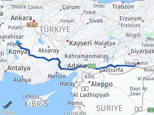 Konya Tuzlukçu Mardin Arası Kaç Km - Yol Haritası