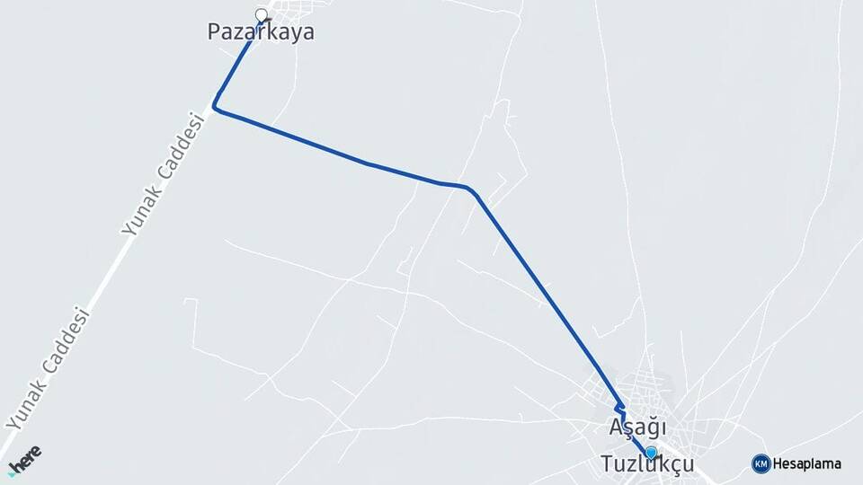 Konya Tuzlukçu Pazarkaya Tuzlukçu Arası Kaç Km - Yol Haritası