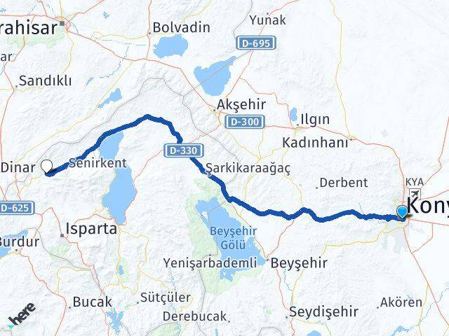 Konya Uluborlu Isparta Arası Kaç Km - Yol Haritası