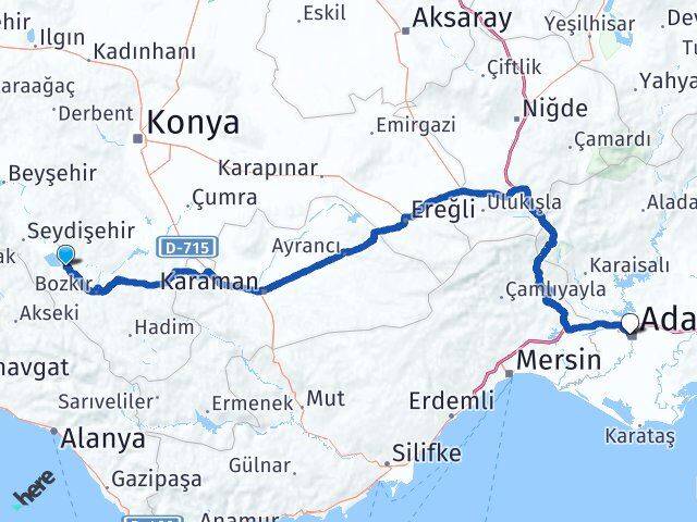 Konya Yalıhüyük Adana Arası Kaç Saat? Yol Haritası, Yakıt, Rota ve Mesafe Hesaplama Konya Yalıhüyük Adana Arası Kaç Km? Kaç Saat? Yol Haritası