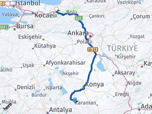 Konya Yalıhüyük Düzce Arası Kaç Saat? Yol Haritası, Yakıt, Rota ve Mesafe Hesaplama Konya Yalıhüyük Düzce Arası Kaç Km? Kaç Saat? Yol Haritası
