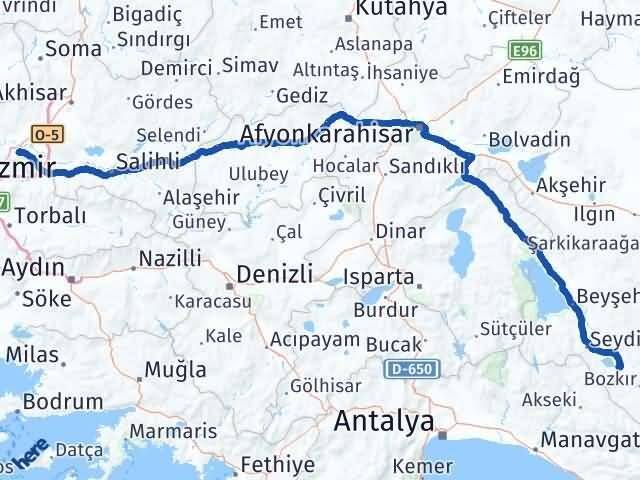 Konya Yalıhüyük Manisa Arası Kaç Km - Yol Haritası