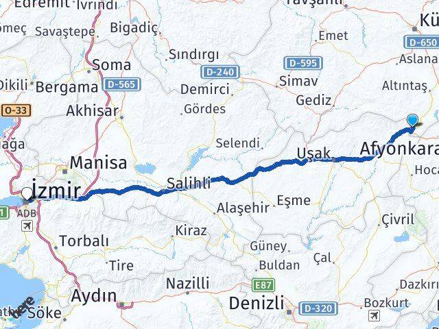 Kütahya Dumlupınar Alsancak Konak İzmir Arası Kaç Km - Yol Haritası