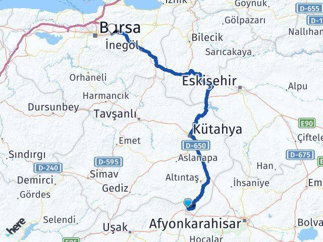 Kütahya Dumlupınar Kestel Bursa Arası Kaç Km - Yol Haritası