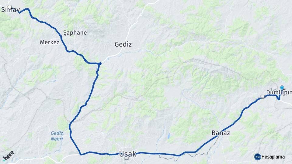 Kütahya Dumlupınar Simav Arası Kaç Km - Yol Haritası