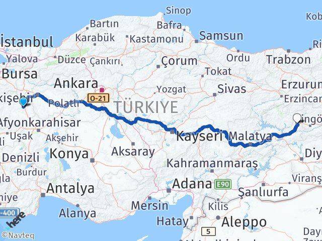 Kütahya Karakoçan Elazığ Arası Kaç Km - Yol Haritası