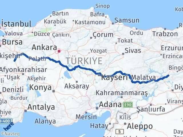 Kütahya Palu Elazığ Arası Kaç Km - Yol Haritası