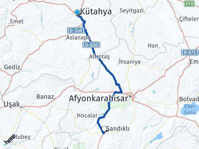 Kütahya Sandıklı Afyon Arası Kaç Saat? Yol Haritası, Yakıt, Rota ve Mesafe Hesaplama Kütahya Sandıklı Afyon Arası Kaç Km? Kaç Saat? Yol Haritası