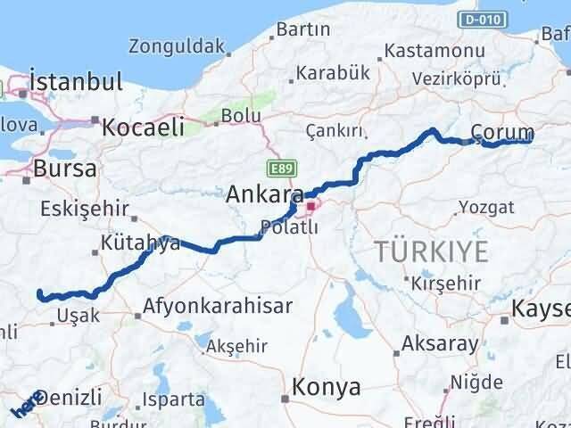 Kütahya Şaphane Amasya Arası Kaç Km - Yol Haritası