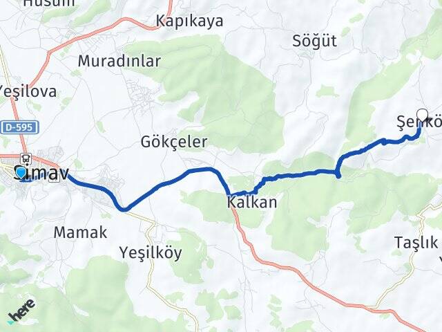 Kütahya Simav Şenköy Simav Arası Kaç Km - Yol Haritası