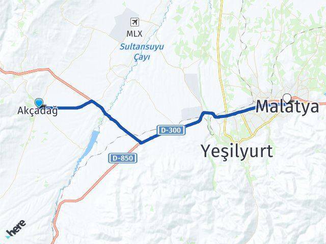 Malatya Akçadağ Battalgazi Arası Kaç Km - Yol Haritası