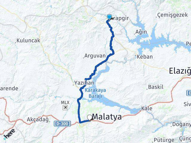 Malatya Arapgir Battalgazi Arası Kaç Km - Yol Haritası
