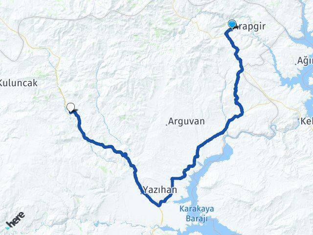 Malatya Arapgir Hekimhan Arası Kaç Km - Yol Haritası