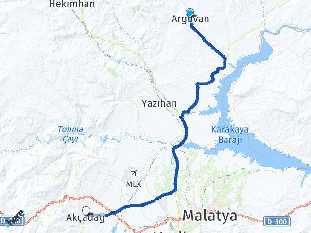 Malatya Arguvan Akçadağ Arası Kaç Km - Yol Haritası
