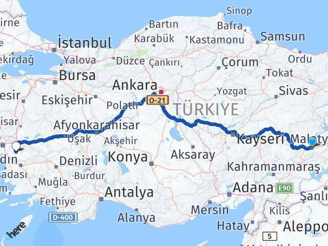 Malatya Bayındır İzmir Arası Kaç Km - Yol Haritası