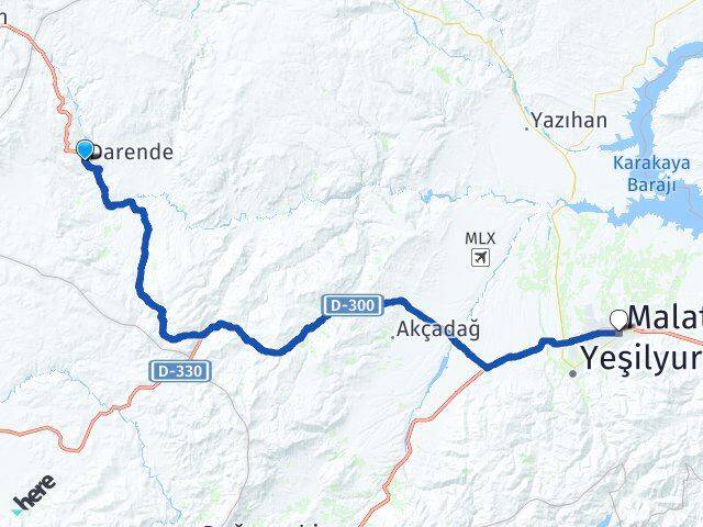 Malatya Darende Battalgazi Arası Kaç Km - Yol Haritası