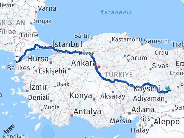 Malatya Eceabat Çanakkale Arası Kaç Km - Yol Haritası
